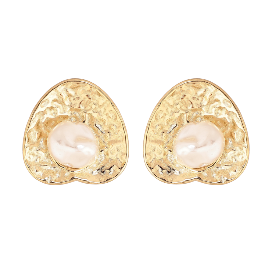 Серьги Xuping TTM Stainless Steel цвет 14К пусеты узор с жемчужинами фото №1 Серьги Xuping TTM Stainless Steel цвет 14К пусеты узор с жемчужинами фото №1