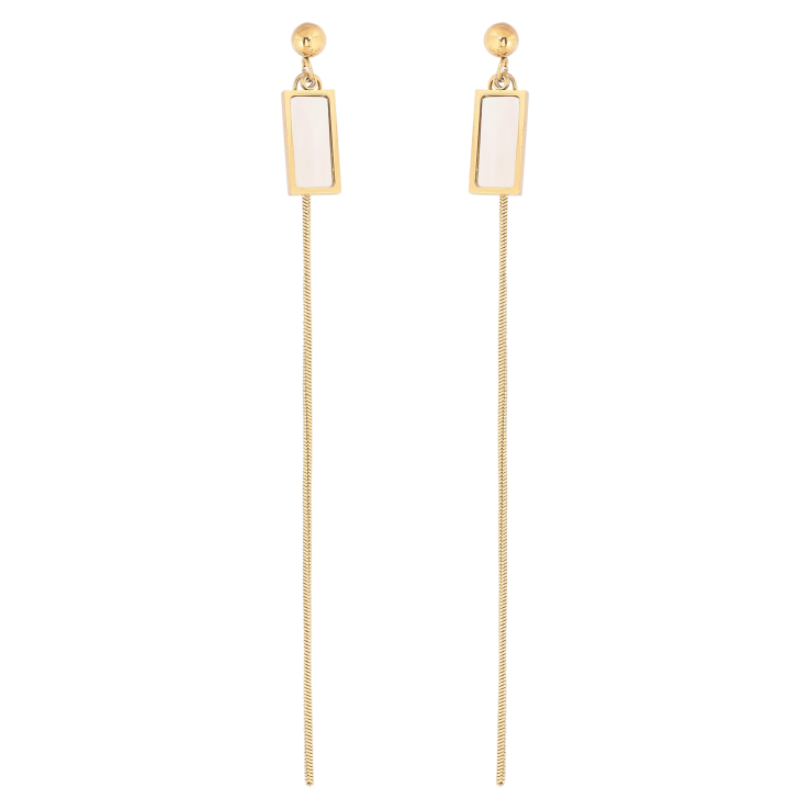 Сережки Xuping TTM Stainless Steel колір 14К пусети підвіски з перламутровими вставками фото №22