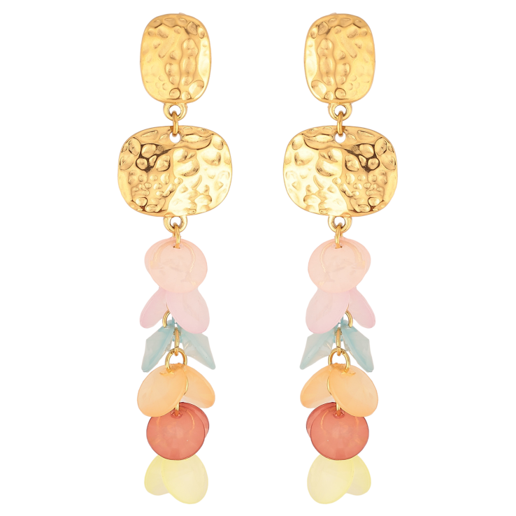 Серьги Xuping TTM Stainless Steel цвет 14К пусеты "Цветные подвески" фото №3 Серьги Xuping TTM Stainless Steel цвет 14К пусеты "Цветные подвески" фото №3