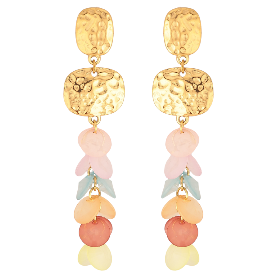 Сережки Xuping TTM Stainless Steel колір 14К пусети "Кольорові підвіски" фото №1