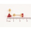 Сережки Xuping TTM Stainless Steel колір 14K пусети "Червоні кристали" 7х7мм, застібки закрутки фото №2