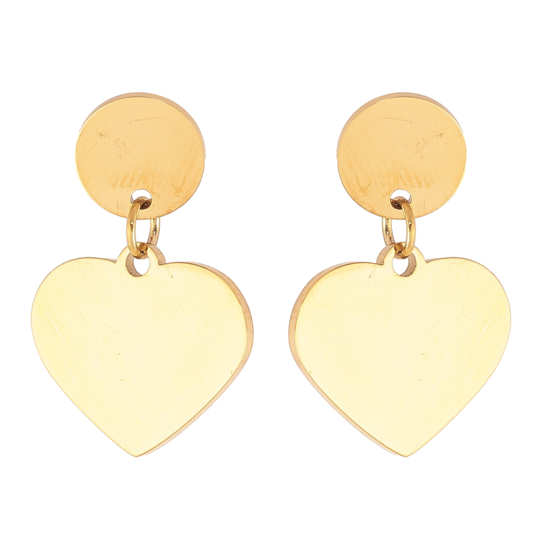 Сережки Xuping TTM Stainless Steel колір 14K пусети "Сердечка" фото №3 Сережки Xuping TTM Stainless Steel колір 14K пусети "Сердечка" фото №3