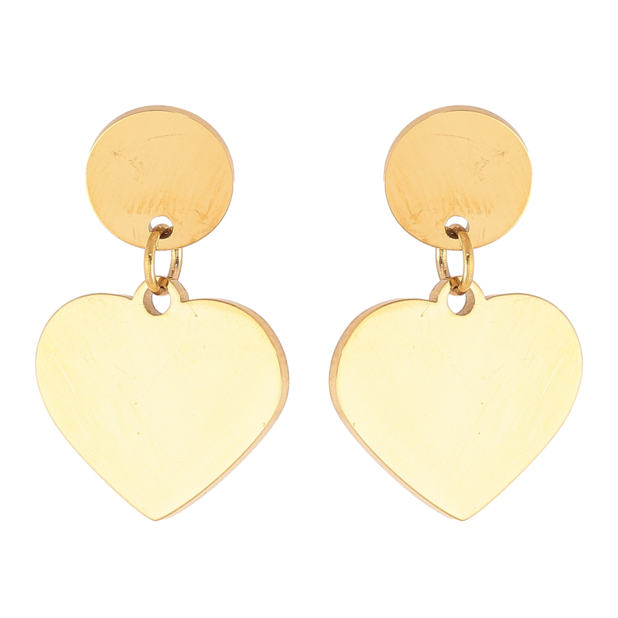 Сережки Xuping TTM Stainless Steel колір 14K пусети "Сердечка" фото №1 Сережки Xuping TTM Stainless Steel колір 14K пусети "Сердечка" фото №1