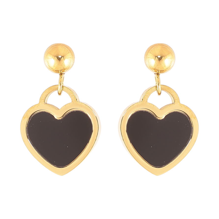 Сережки Xuping TTM Stainless Steel колір 14K пусети "Сердечка" фото №1 Сережки Xuping TTM Stainless Steel колір 14K пусети "Сердечка" фото №1