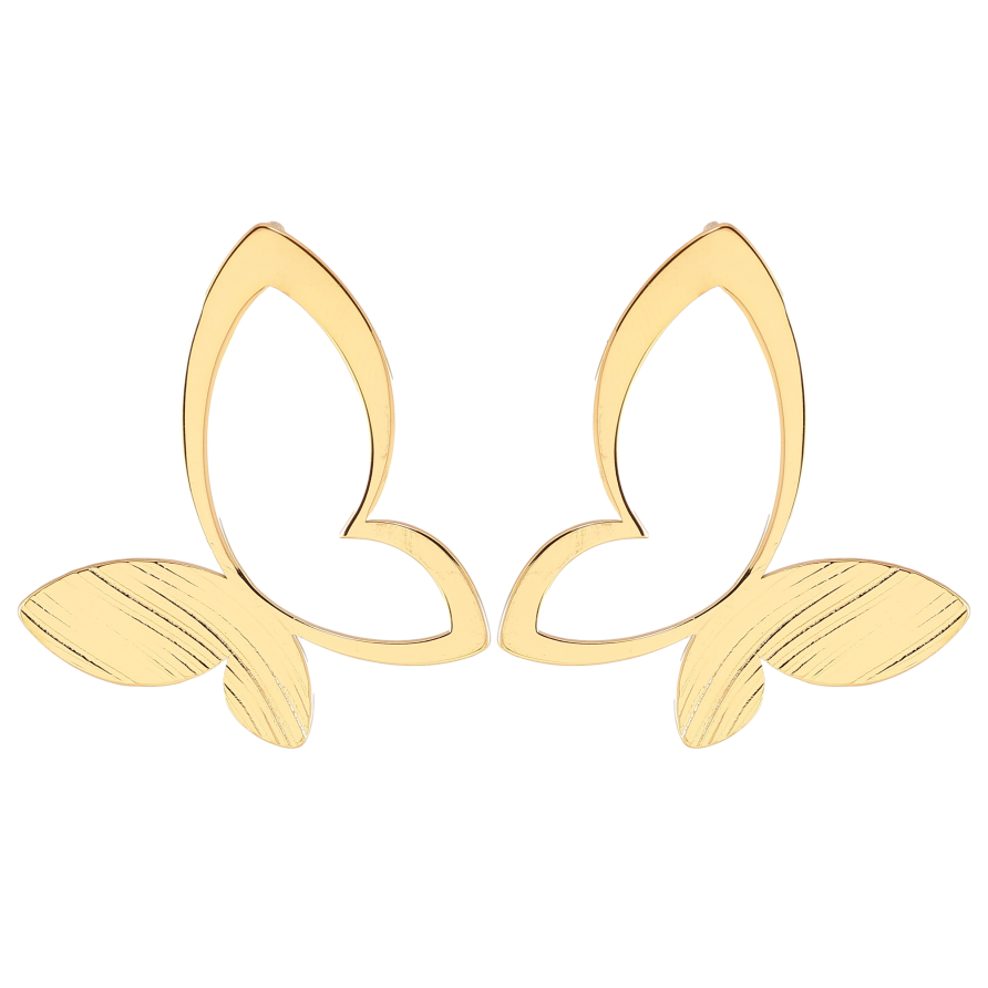 Серьги Xuping TTM Stainless Steel цвет 14К пусеты "Бабочки" фото №1 Серьги Xuping TTM Stainless Steel цвет 14К пусеты "Бабочки" фото №1