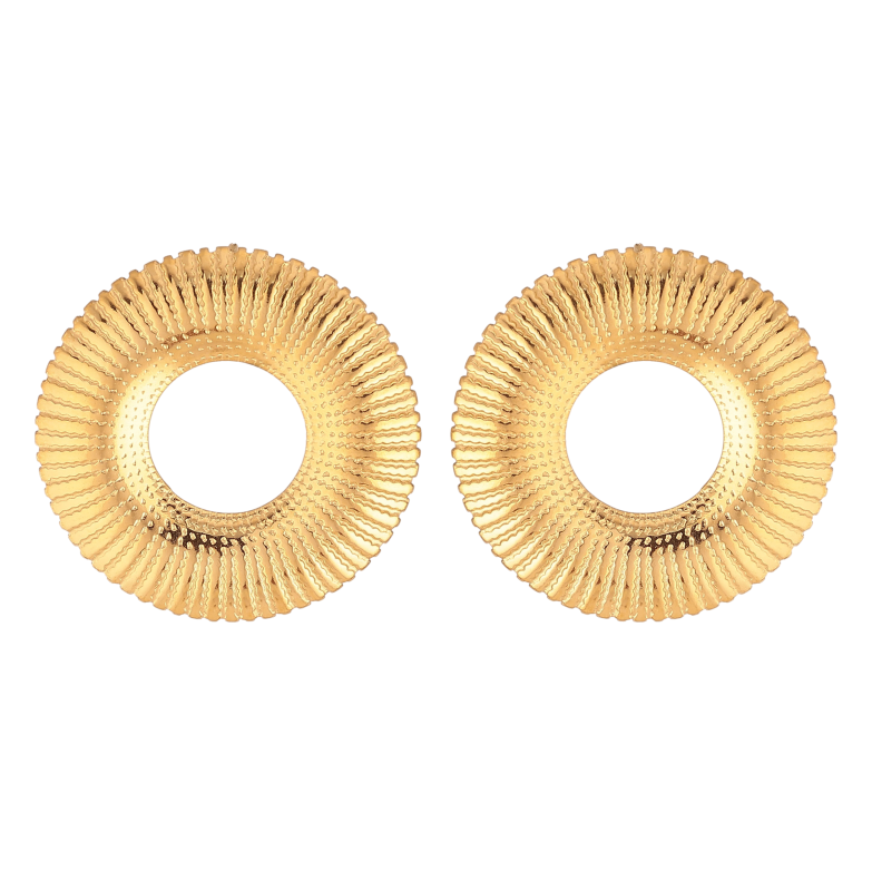 Серьги Xuping TTM Stainless Steel цвет 14К пусеты "Колечки декоративные" фото №1