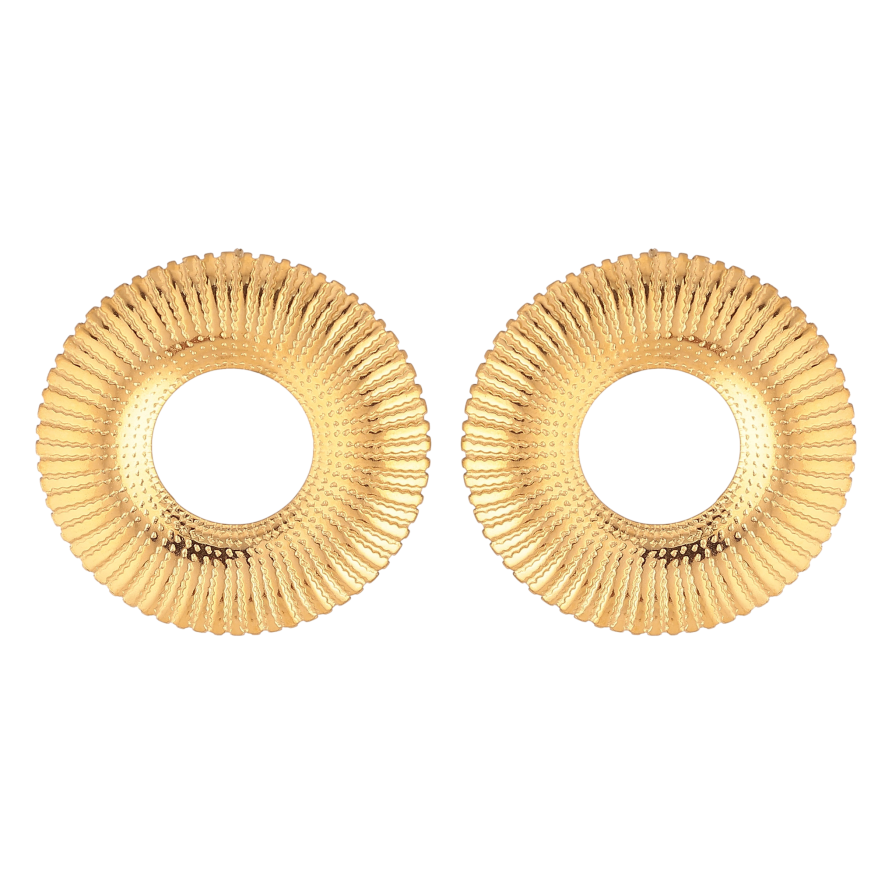 Серьги Xuping TTM Stainless Steel цвет 14К пусеты "Колечки декоративные" фото №1