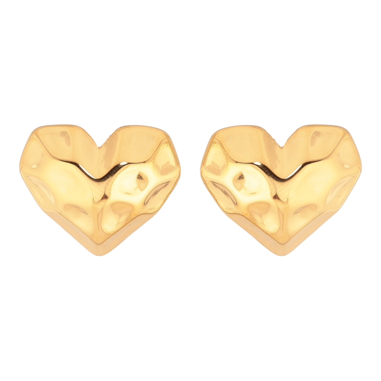 Серьги Xuping TTM Stainless Steel цвет 14К пусеты "Сердечки" фото №1