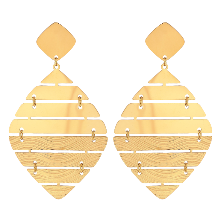 Серьги Xuping TTM Stainless Steel цвет 14К пусеты "Ромбовые подвески" фото №10 Серьги Xuping TTM Stainless Steel цвет 14К пусеты "Ромбовые подвески" фото №10