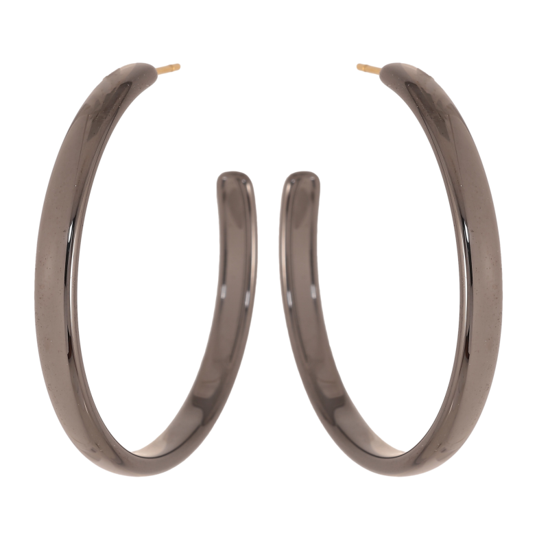 Серьги Xuping TTM Stainless Steel цвет 14К пусеты "Дуги с черной керамикой" фото №1