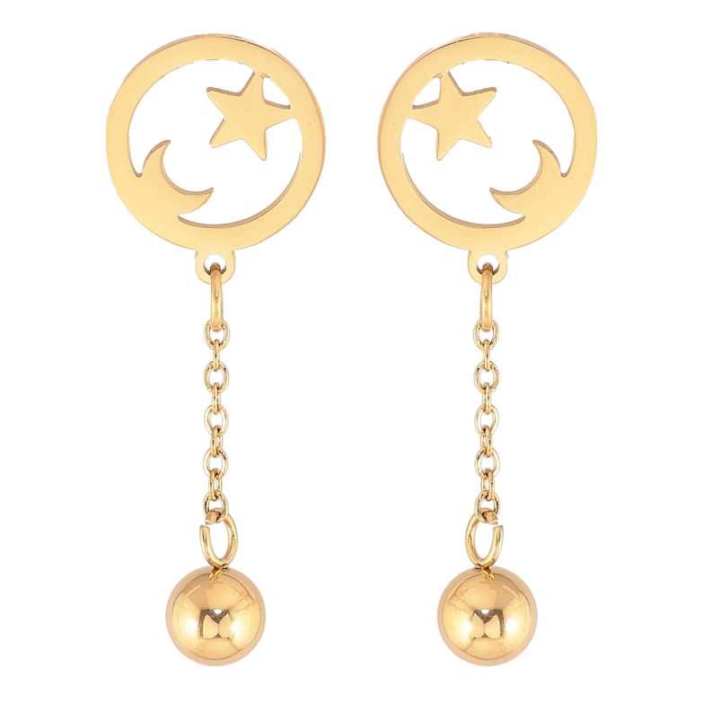 Сережки Xuping TTM Stainless Steel колір 14К пусети "Декоративні підвіски" фото №5