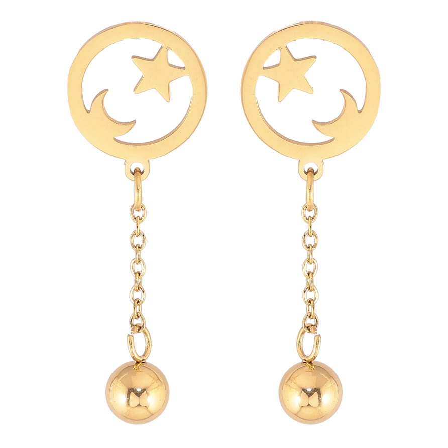 Серьги Xuping TTM Stainless Steel цвет 14К пусеты "Декоративные подвески" фото №1