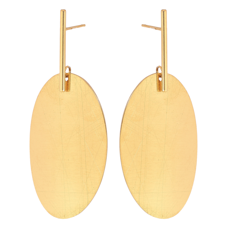 Серьги Xuping TTM Stainless Steel цвет 14К пусеты "Овальные подвески" фото №17