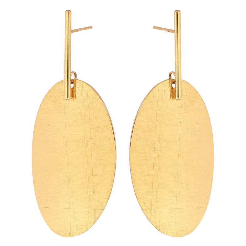 Сережки Xuping TTM Stainless Steel колір 14К пусети "Овальні підвіски" фото №1