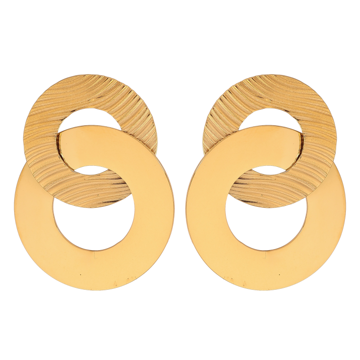 Серьги Xuping TTM Stainless Steel цвет 14К пусеты "Круги" фото №23