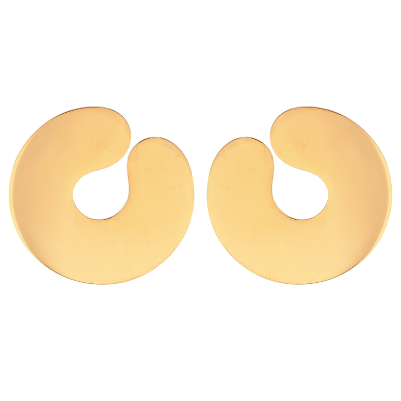 Серьги Xuping TTM Stainless Steel цвет 14К пусеты "Декоративные круги" фото №1