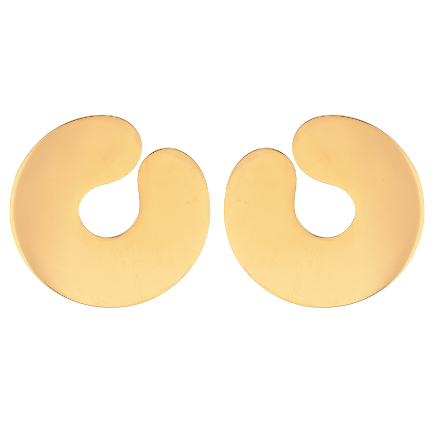 Сережки Xuping TTM Stainless Steel колір 14К пусети "Декоративні круги" фото №1