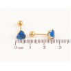 Серьги Xuping TTM Stainless Steel цвет 14K пусеты "Синие кристальные сердечки" 6х6мм, застежки закрутки фото №2