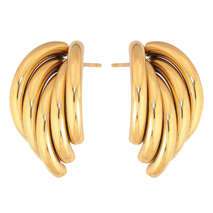 Серьги Xuping TTM Stainless Steel цвет 14К пусеты "Декоративные" фото №19