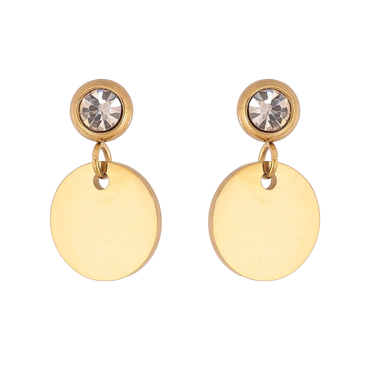 Сережки Xuping TTM Stainless Steel колір 14К пусети "Кристали з круглими підвісками" фото №23 Сережки Xuping TTM Stainless Steel колір 14К пусети "Кристали з круглими підвісками" фото №23