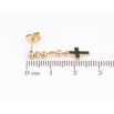 Серьги Xuping TTM Stainless Steel цвет 14K пусеты "Подвески с черными крестиками" фото №2 Серьги Xuping TTM Stainless Steel цвет 14K пусеты "Подвески с черными крестиками" фото №2