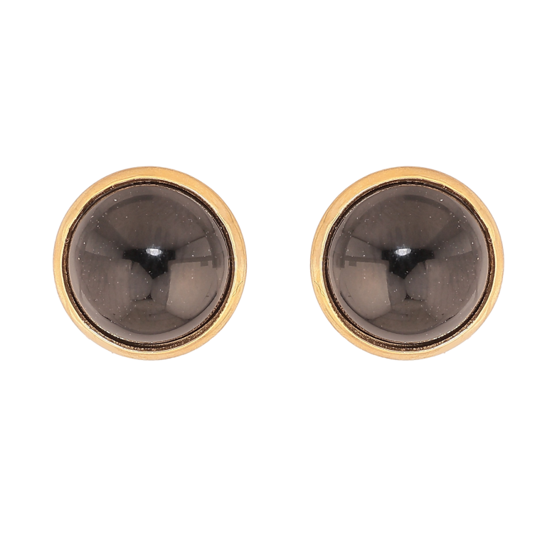 Сережки Xuping TTM Stainless Steel колір 14К пусети "Кола з чорними вставками" фото №1