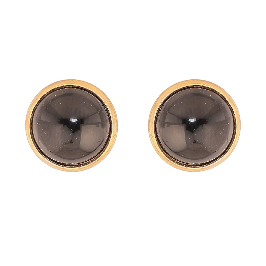 Серьги Xuping TTM Stainless Steel цвет 14К пусеты "Круги с черными вставками" фото №1