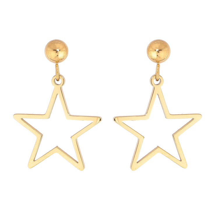Сережки Xuping TTM Stainless Steel колір 14К пусети зірки фото №2