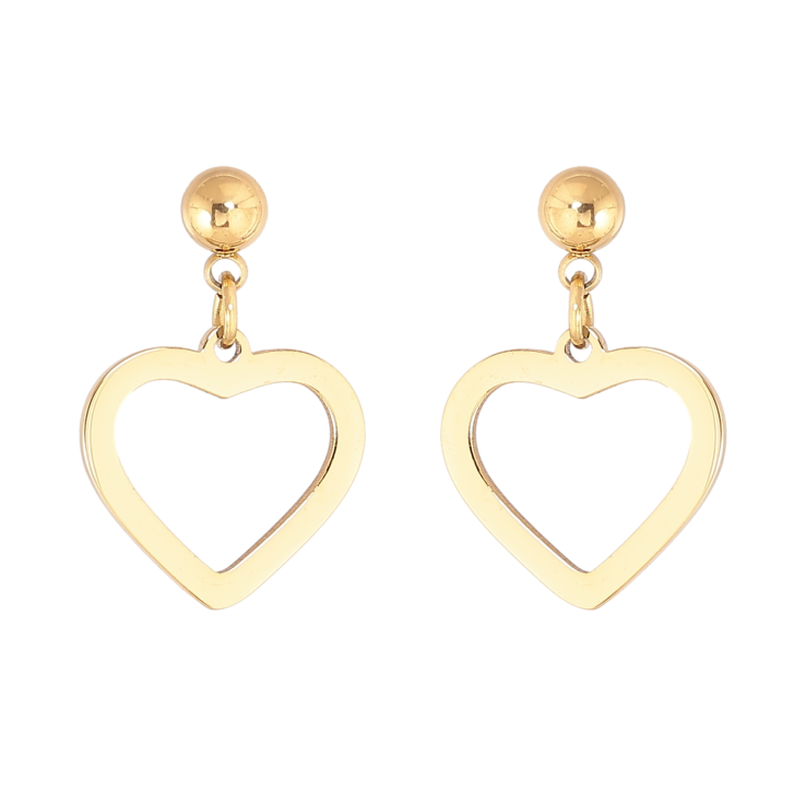 Сережки Xuping TTM Stainless Steel колір 14К пусети сердечка фото №14