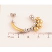 Сережки Xuping TTM Stainless Steel колір 14К+Родій пусети "Дуги з кульками" фото №2
