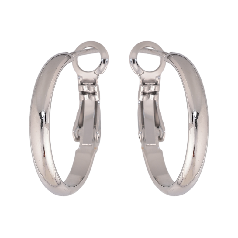 Серьги Xuping TTM Stainless Steel цвет Родий кольца (конго) "Классические" ø 2см фото №2 Серьги Xuping TTM Stainless Steel цвет Родий кольца (конго) "Классические" ø 2см фото №2