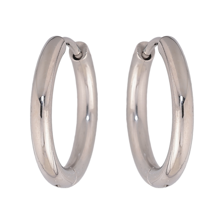 Сережки Xuping TTM Stainless Steel колір Родій кільця (конго) "Класичні" ø 2см фото №10