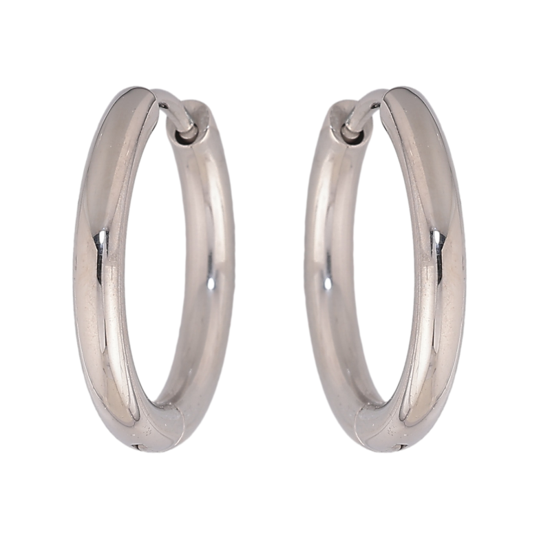 Серьги Xuping TTM Stainless Steel цвет Родий кольца (конго) "Классические" ø 2см фото №1