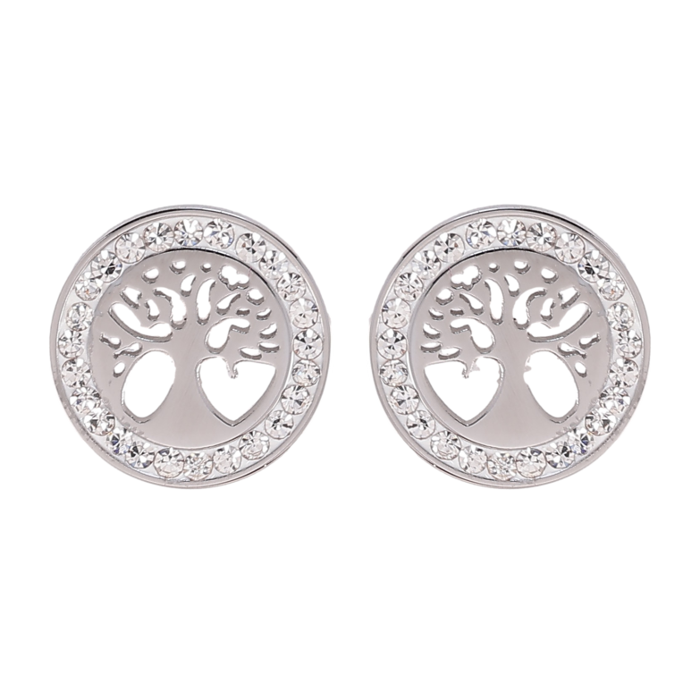 Сережки Xuping TTM Stainless Steel колір Родій пусети "Дерево життя" фото №1