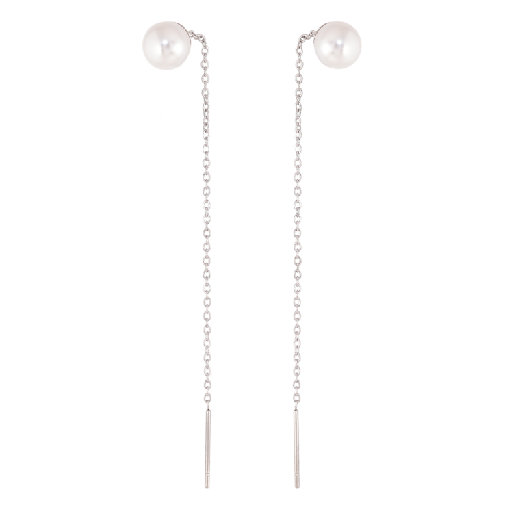 Серьги Xuping TTM Stainless Steel цвет Родий протяжки "Жемчужины с цепочками" ø 6мм фото №17 Серьги Xuping TTM Stainless Steel цвет Родий протяжки "Жемчужины с цепочками" ø 6мм фото №17