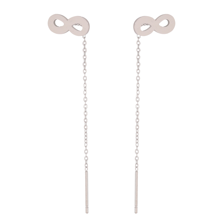 Серьги Xuping TTM Stainless Steel цвет Родий протяжки "Знак бесконечности с цепочкой" фото №21 Серьги Xuping TTM Stainless Steel цвет Родий протяжки "Знак бесконечности с цепочкой" фото №21