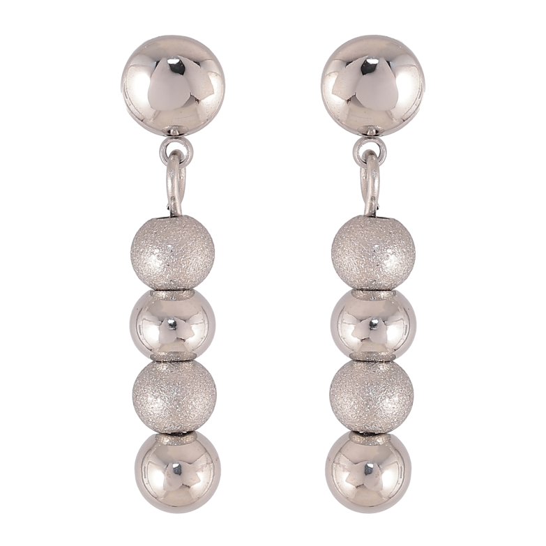 Сережки Xuping TTM Stainless Steel колір Родій пусети "Підвіски з кульками" фото №1 Сережки Xuping TTM Stainless Steel колір Родій пусети "Підвіски з кульками" фото №1