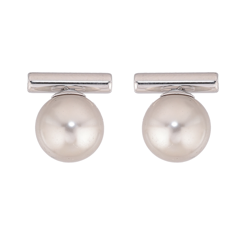 Серьги Xuping TTM Stainless Steel цвет Родий пусеты "Шарики" фото №1