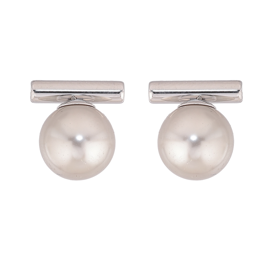 Серьги Xuping TTM Stainless Steel цвет Родий пусеты "Шарики" фото №1