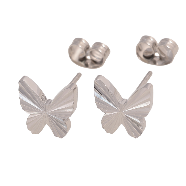 Сережки Xuping TTM Stainless Steel колір Родій пусети "Метелики" фото №15