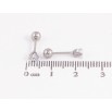 Серьги Xuping TTM Stainless Steel цвет Родий пусеты "Кристальные треугольники" 4х4мм, застежки закрутки фото №2
