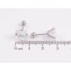 Сережки Xuping TTM Stainless Steel колір Родій пусети "Кристали" 8х8мм, застібки закрутки фото №2