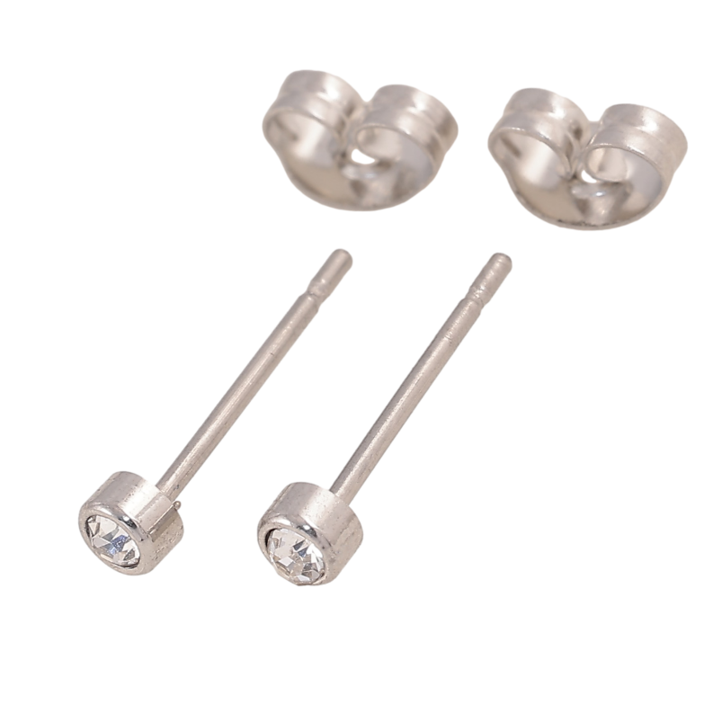 Сережки Xuping TTM Stainless Steel колір Родій пусети "Кристали в ободковій оправі" ø 3мм фото №3 Сережки Xuping TTM Stainless Steel колір Родій пусети "Кристали в ободковій оправі" ø 3мм фото №3
