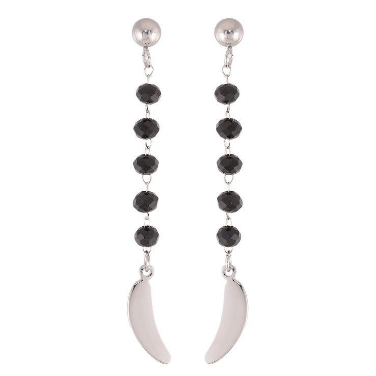Серьги Xuping TTM Stainless Steel цвет Родий пусеты "Декоративные подвески с черными бусинами" фото №8 Серьги Xuping TTM Stainless Steel цвет Родий пусеты "Декоративные подвески с черными бусинами" фото №8