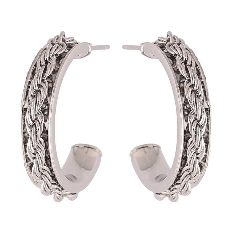 Серьги Xuping TTM Stainless Steel цвет Родий пусеты "Декоративные дуги" фото №4 Серьги Xuping TTM Stainless Steel цвет Родий пусеты "Декоративные дуги" фото №4