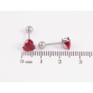 Серьги Xuping TTM Stainless Steel цвет Родий пусеты "Красные кристальные сердечки" 6х6мм, застежки закрутки фото №2