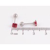 Серьги Xuping TTM Stainless Steel цвет Родий пусеты "Красные кристаллы" 4х4мм, застежки закрутки фото №2 Серьги Xuping TTM Stainless Steel цвет Родий пусеты "Красные кристаллы" 4х4мм, застежки закрутки фото №2