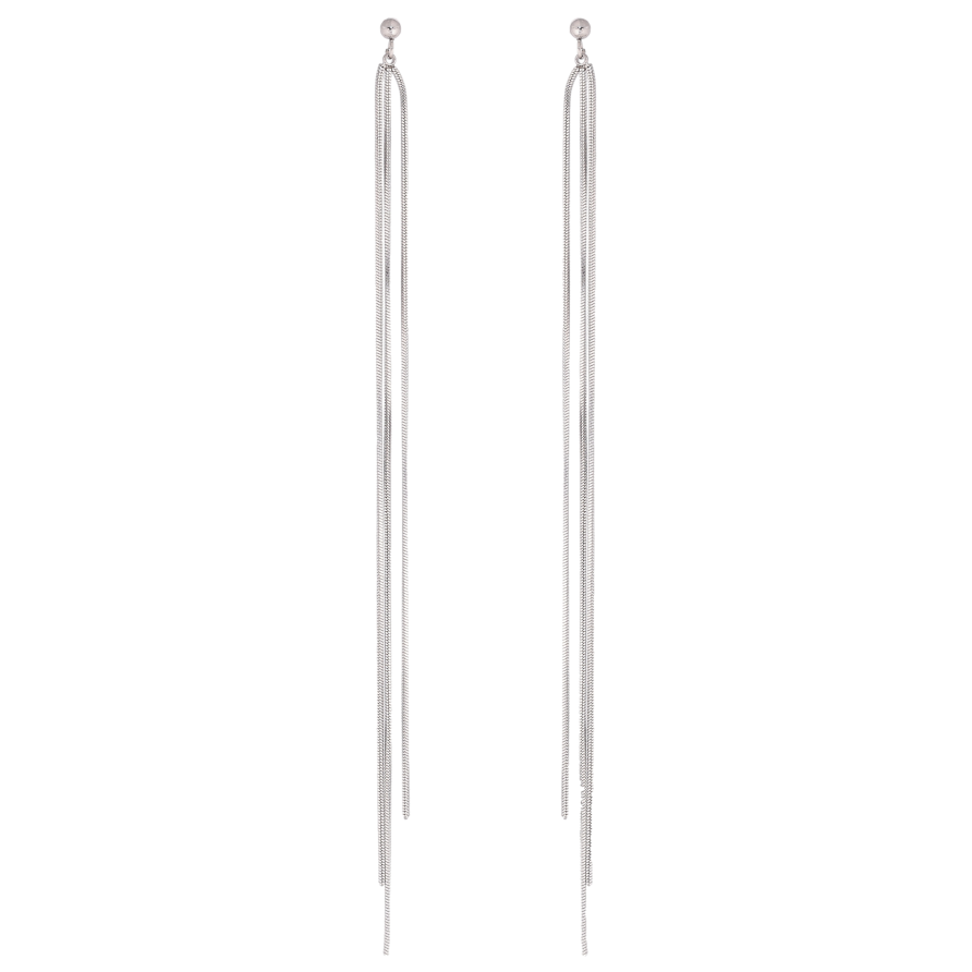 Серьги Xuping TTM Stainless Steel цвет Родий пусеты "Подвески из цепочек" фото №1