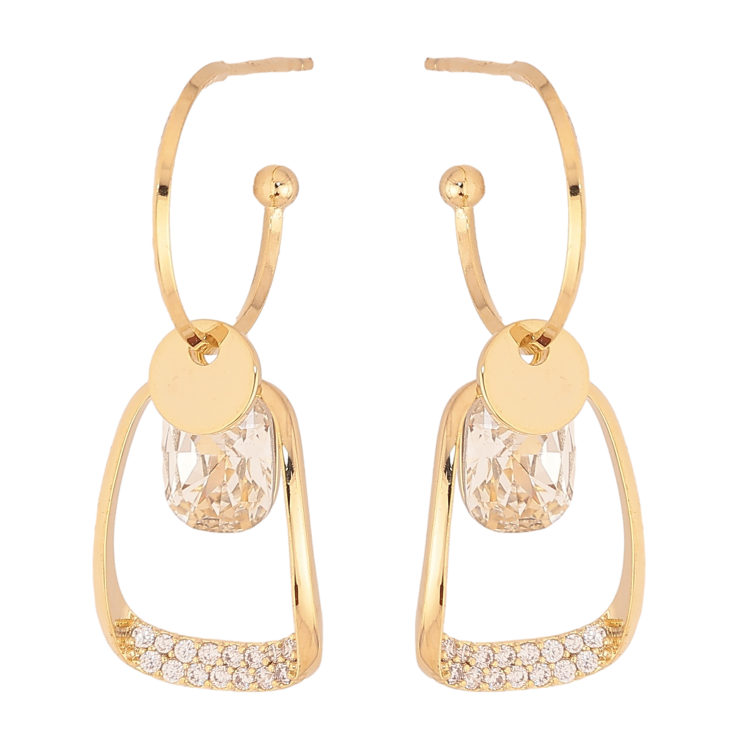 Сережки Xuping колір 14K з кристалами Swarovski пусети "Декоративні підвіски із кристалами Clear" фото №9 Сережки Xuping колір 14K з кристалами Swarovski пусети "Декоративні підвіски із кристалами Clear" фото №9