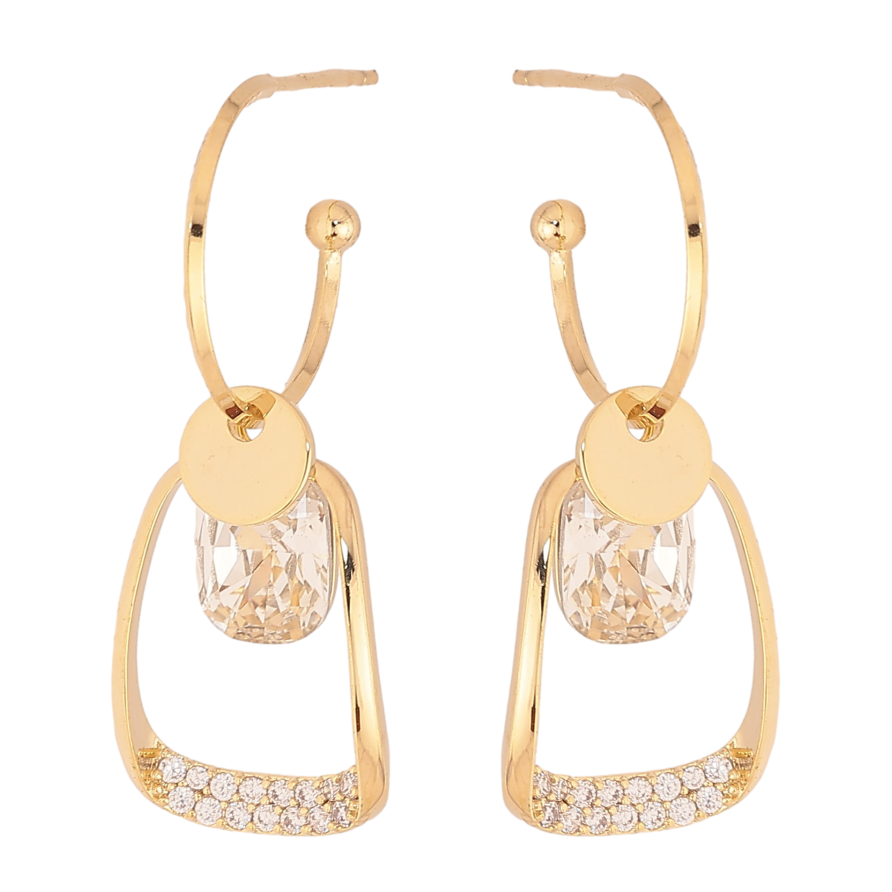 Сережки Xuping колір 14K з кристалами Swarovski пусети "Декоративні підвіски із кристалами Clear" фото №1 Сережки Xuping колір 14K з кристалами Swarovski пусети "Декоративні підвіски із кристалами Clear" фото №1